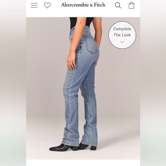 Abercrombie & Fitch Light Blue Straight Leg Jeans - Picture 10 of 11
